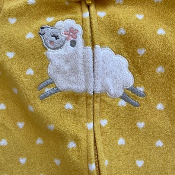 Child of mine 3-6 mo yellow & polkadot long sleeve footsie - Picture 2 of 5